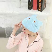 1pc Cartoon Teddy Bear Dry Hair Cap Absorbs Water And Thickens Hair For Adults. Quick Drying Bag, Headscarf, Shower Cap, Dry Hair, Shampoo Towel,Bonnet,Shower Cap,Hair Products And Accessories For Barber Salon Beauty Travel Essentials Back To School