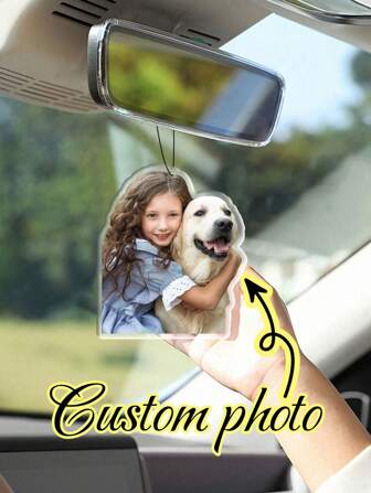 1pc Customized Car Photo Frame Hanger, Personalized Photo Decorative Accessory, Car Interior Decor, Unique Ideal Gift For Mother's Day, Birthday, Children's Day, Wedding, Graduation, Car Inauguration Ceremony, Valentine's Day