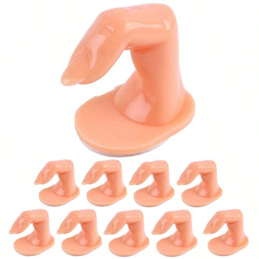 Práctica de arte de uñas, dedos de plástico falsos con uñas para entrenamiento y exhibición del arte de uñas, herramientas de manicura, 10 piezas - 10 piezas - Ver 1