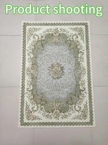 1 pièce Tapis décoratif de style de luxe français, tapis décoratif vert, tapis de salon, tapis de chambre à coucher, tapis d'entrée, tapis de cuisine, tapis de penderie, tapis de bureau, tapis de coiffeuse, tapis de zone, tapis décoratif, tapis, décoration de chambre à coucher, décoration de la maison, décoration de la pièce, paillasson d'extérieur, paillasson de jardin, tapis de salon