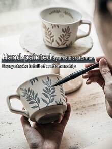 1件蝴蝶炻器高端马克杯套装,美式复古牛奶杯,早餐杯,田园下午茶杯,大容量花卉创意磨砂纹理,手绘高颜值咖啡杯,适用于家庭/咖啡厅/派对聚会/餐厅,可用于微波炉/烤箱/洗碗机,咖啡爱好者必备 - 彩色 - 查看 5