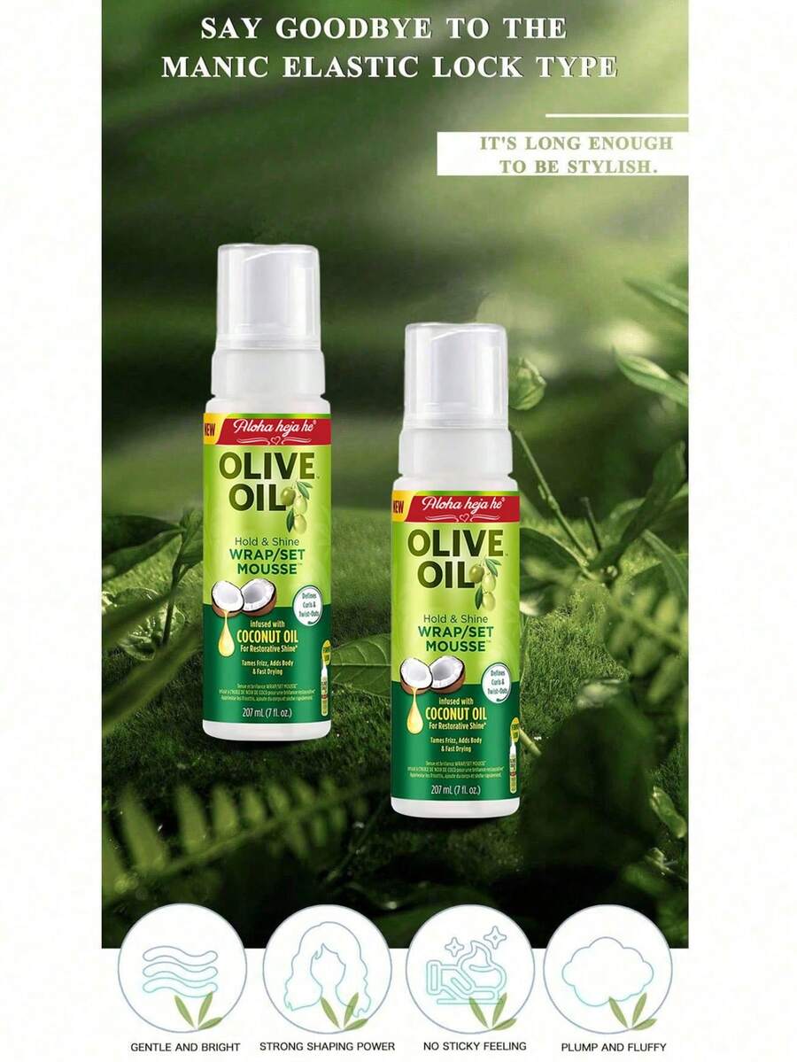 1 Pc/2pcs 207 Ml, ORS Olive Oil Oil Mousse Wrap Styling And Gloss Wrapping/Foaming Hair Styling Mousse, Wig Styling Mousse - Ideal For Braid Styling And Placement Of Wigs Curly Hair, Anti-Frizz, Elasticity & Moisture Control,Two Styles Shipped Randomly