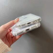 3pc Transparent TPU With Oversized Ports Cute Minimalist Shockproof Anti-Drop Full-Body Phone Case For IPhone 16 Pro Max/16 Pro/16 Plus/16/15/14/13/12/11/XS Max/XS/XR/Galaxy S22 Plus/S23 Ultra/S24 FE/S25 Edge – Adorable & Stylish, Perfect Gift Bundle For Holidays + Bundle & Save On Shipping - 無色 - 查看 8