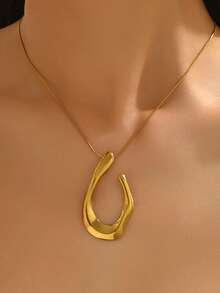 1 Set Fashionable Exaggerated Hook Design Stainless Steel Women's Jewelry Set, Suitable For Fashion Outfits Or Party Wear, Makes A Great Gift For Friends - Yellow Gold - View 8