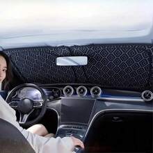 Parasolar auto, pliabil, protector de parasolar pentru geamul din față, husă portabilă cu izolație termică pentru majoritatea vehiculelor, ușor de depozitat, cu efect de izolare termică