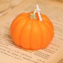 1 pièce Bougies en forme de citrouille de Thanksgiving aux parfums automnaux. Bougies chauffe-plat à la citrouille pour la décoration de la maison. Bougie à la cire artisanale parfumée pour la chambre, la salle de bain ou les fêtes (6 options de couleurs, parfumées)