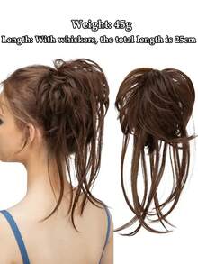 Synthetic Elastic Messy Bun Hairpieces Curly Scrunchie Black Blonde Brown Chignon Band Updo Donut For Women Natural Fake Hair - Multicolor - View 18