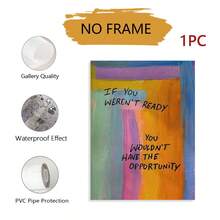 1幅现代艺术励志标语墙画（无框），防水合成纤维帆布，适用于卧室、书房、教室、客厅、餐厅等以成长和教育为主题的空间，墙面艺术海报 - 彩色 - 查看 9