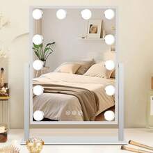 Finch Lin Finch Lin Elegant Mirror With Lights, Smart Touch Control 3 Color Adjustable Lighting, Detachable 10X Magnification, 360° Rotation, Lighted Makeup Mirror, White 9.84*11.81 Inches - Multicolor - View 1