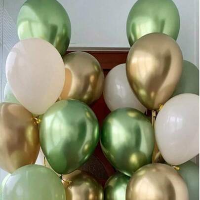 21pcs/41pcs Vintage Olive Green Gold Latex Balloons, Birthday Party Decoration, Baby Shower, Wedding Celebration Supplies