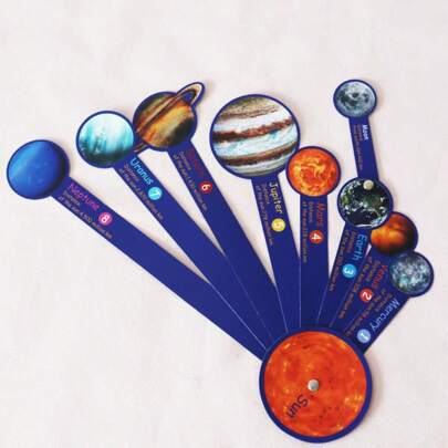 hoojojo 8 Pcs/Set Planets Solar System Cards, Geography Learning Tools, Planet Recognition Game, Interactive Flashcards, Classroom Activities, Teaching Aids, Back To School Supplies, Montessori, Space Education