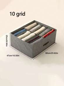 1pc- Gray Fabric Drawer-Type Separate Storage Box, Clothes And Trousers Separate Storage Box, Which Can Be Used To Store And Organize Underwear, Trousers And Ties, And The Wardrobe Drawer Styles Are Layered And Arranged In Baskets.