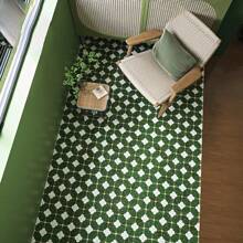 Pegatinas de piso estilo marroquí verde, impermeables y antideslizantes para decoración del hogar, pegatinas de azulejos autoadhesivas resistentes al desgaste para cocina y baño