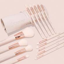 ColourPop Ultimate Brush Roll Face & Eye Brush Set - Face & Eye Makeup Brush Set - Made With Luxe Synthetic Vegan Bristles - Includes Faux-Leather Case (14 Count) - Bộ đá lạnh - Xem 4