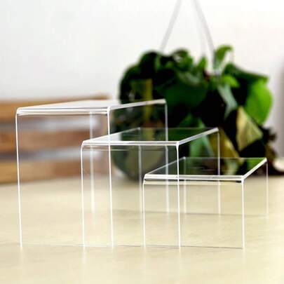 3/6/9pcs Acrylic Display Stand Lightweight Acrylic U Shape Display Stand Dessert Model Jewelry Display Rack In Different Sizes