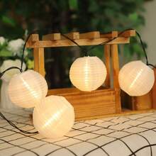 1 pieza Luz de cadena solar blanca para exteriores de 5M con 10 LED/8M con 20 LED, con 8 modos de iluminación, adecuada para bodas, jardín, fiestas y decoración de patios - Cadena de luces solares blancas - Ver 9