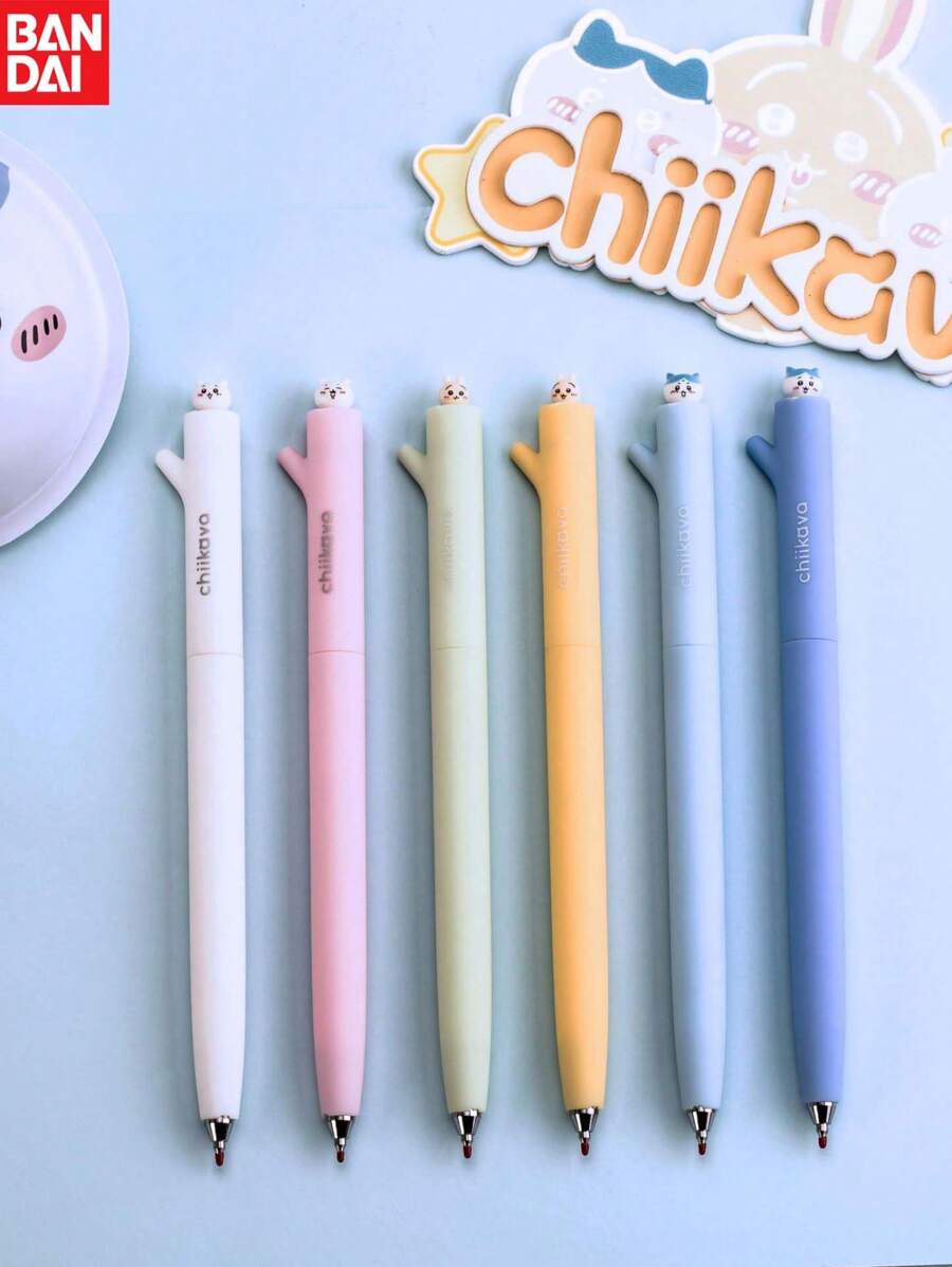 1pc/6pcs Bandai, Back To School Stationery, With A Double Bead Quick Drying Ballpoint Pen Tip, Perfect For Teachers, Colleagues, Offices, And Returning Students. The Quote Pen Set Features An Ergonomic Circular Body, A Medium Tip, A Stick Pen Structure, A Cute Design, And Perfect Party And Birthday Surprise Gifts. It Is The Ideal Choice For Christmas, Halloween, And Thanksgiving Gifts.