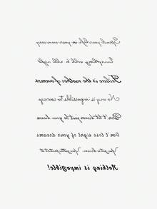 1pc Black English Phrase Fashion Tattoo Sticker, Waterproof And Sweatproof, Suitable For Individuals - Black - View 2