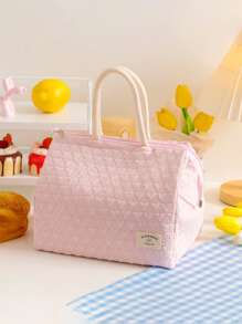 1pc Customized Thick Aluminum Foil Lunch Bag, Portable Insulated Cooler Bag With Multiple Pockets, Waterproof Handbag For Students, Office Workers, Outdoor Activities, Picnics - Suitable As Mother's Day, Valentine's Day, Nurses Day, Teacher's Day, Christmas, Back To School Gift, Women's Birthday Gift