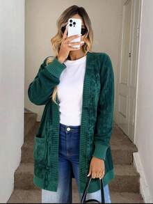 Liu Fashion Kawaii Loose Cardigan, Simple And Cute, Solid Color, Suitable For School - Green - View 3