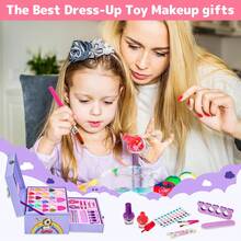 Kit de maquillaje para niños, color morado Maquillaje Lavable para Niñas, Seguro y No Tóxico, Hipoalergénico, Protege la Piel de Las Niñas de los Daños, Satisfacer la Curiosidad de Las Niñas sobre el Maquillaje - Morado - Ver 5