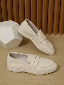 New Comfortable Soft-Sole Slip-On Loafers For Women - Beige - View 2