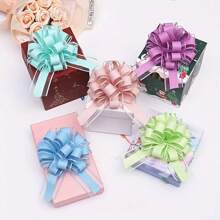 20pcs Macaron Color 3D Floral Gift Bow - 11.94 Inches Blue, Purple, Pink And Green String Bow, Suitable For Various Festivals And Birthday Party Decorations (Random) School Supplies, Back To School
