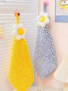 1/3 件超强吸水珊瑚绒厨房巾 - 可爱花朵图案，柔软可重复使用，用于手部和表面清洁，包含 OPP 袋，适合家庭使用，装饰毛巾吸水毛巾适用于浴室厨房装饰洗碗布厨房巾