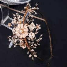 Bandeau décoratif pour mariage fait main avec perles, style coréen
