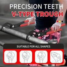 Adjustable Pump Pliers, Forged Gear Button Handle, Anti-Rust Multifunctional Universal Pipe Wrench, Suitable For Plumbing, Automotive, Heating, Pipe Repair, Also Known As Pump Pliers, Aluminum Beak - Red - View 9