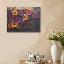 1pc 5D Diamond Painting Kit, Full Drill Round Diamonds, DIY Canvas Wall Art, Floral Mosaic Craft, Cross Stitch Decor Home Decor Gift, Frameless 11.81x15.75inch