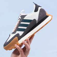 Adidas 男女同款 Futro Mixr 复古时尚休闲厚底运动鞋、跑步鞋、休闲运动鞋，采用拼色设计，适合夏季日常穿着 - 漢玉白/灰色/藍色 - 查看 5