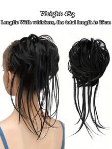 Synthetic Elastic Messy Bun Hairpieces Curly Scrunchie Black Blonde Brown Chignon Band Updo Donut For Women Natural Fake Hair - Multicolor - View 11