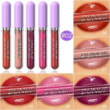 DUNUF 5 Pcs Long-Lasting Lip Gloss Set Waterproof Lipstick Non-Fading Non-Stick Cup Beginner Friendly Perfect Christmas Gift Beautifully Wrapped - Multicolor - View 15