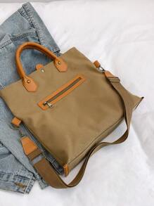Casual Large Capacity Canvas Bag, Wide Strap Crossbody Bag, Niche 2025 New Versatile Tote Handbag