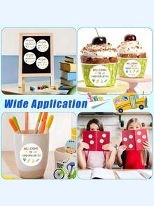35pcs Personalized Back To School Stickers, Welcome To Kindergarten First Grade First Day Of School Label Sticker, School Day Teacher Folder Label - Multicolor - View 5