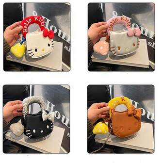  1 st Hello Kitty-kedjeväska, Sanrio KT armhålsväska, födelsedagspresent till flickvän, axelväska (tillbehör ingår ej, slumpmässig stil)