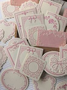 30 piezas/Caja Blocs de notas con relieve simple y creativo, material de manualidades DIY, regalo para fiestas, papelería personalizada para scrapbooking, esencial para volver a la escuela - Rosa - Ver 4