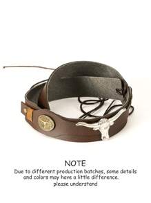 1pc Boho Animal Retro Print Rivet Inlaid Colorblock Water Drop Shaped Hat, Versatile For Men And Women, All Season