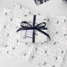 10Pcs Flower Wrapping Paper With Polka Dot Bowknot Print & Tissue Paper, Suitable For Wedding Gifts, Birthday Gifts, Friend Gathering Gifts, Festival Gifts, Valentine's Day Gifts. The Best Choice For Gifting To Girlfriends, Elders And Friends.