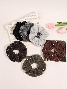 11pcs Satin Fabric Scrunchies With Sequins, Stretchy Hair Ties For Ponytail & Bun Hairstyles, Suitable For Daily, Party, Travel Wear, Travel, Hair Stuff, Stocking Stuffers For Women, Stocking Fillers Women, Christmas Gifts, Christmas Stocking Fillers, Gift, Christmas Gift, Stocking Stuffers For Adults, Stocking Fillers For Adult, Hair Stuff, Stocking Stuffer, Coming-Of-Age Christmas Hair Accessories, Gift Ideas For Women, Beauty Stocking Fillers, Christmas - Multicolor - View 5