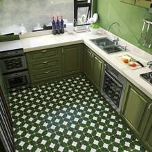Pegatinas de piso estilo marroquí verde, impermeables y antideslizantes para decoración del hogar, pegatinas de azulejos autoadhesivas resistentes al desgaste para cocina y baño