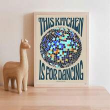 1pc Retro Art Disco Ball Posters Picture Aesthetic Wall Arts, Modern Popular Decorative Styles, Retro Canvas Art, Creative Posters For Living Room And Bedroom Decoration, Perfect Choice For Holiday Gifts, Suitable For Home And Office Corridor Classroom Decoration, Home Oil Painting, Printmaking And Mural Art Decoration - Multicolor - View 10