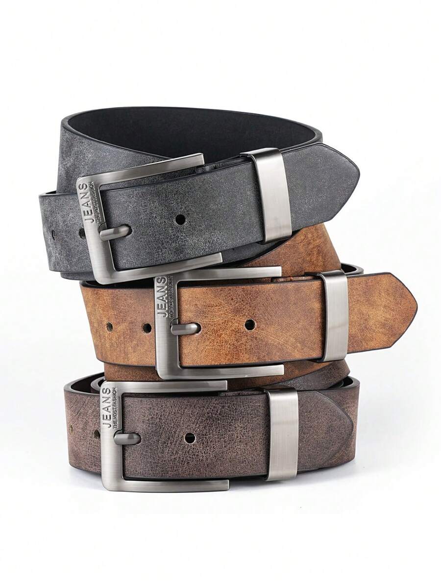 1 条男士金属扣腰带，优质 PU 皮革扣腰带，休闲、商务、时尚男士装饰腰带，是馈赠佳品 - Style-C - 查看 1