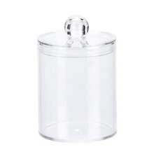 1pc/2pcs/4pcs Transparent Circular Cleaning Swab Storage Box, Makeup Pad Ball Pad, Dressing Table With Cover, Dustproof Set Storage Box