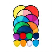 Customizable Nylon Foldable Advertisement Fan, Multi-Color Shaped Publicity Fan, Flying Disc Solid Color Portable Hand-Held Fan, Advertisement Fan For Summer - Multicolor - View 4