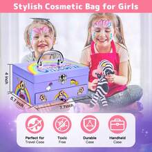 Kit de maquillaje para niños, color morado Maquillaje Lavable para Niñas, Seguro y No Tóxico, Hipoalergénico, Protege la Piel de Las Niñas de los Daños, Satisfacer la Curiosidad de Las Niñas sobre el Maquillaje - Morado - Ver 4