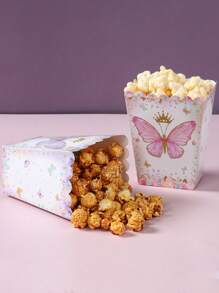 20pcs Purple Butterfly Popcorn Box Food Box, Kitchen Supplies Disposable Food Tray, French Fries Box, Popcorn Cups, Purple Butterfly Birthday Party Gift Packaging Box Candy Bag Popcorn Buckets Treat Boxes Containers, Gift Packaging Decoration Bakery Bread Boxes, Party Favor, Birthday Gift, Gift Box, Wedding Box