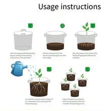 1 Pieza/3-50 Galones Bolsa de cultivo de tela no tejida gruesa/ Adecuada para cultivar flores y verduras durante todo el año. Es transpirable, evita la asfixia y la pudrición de las raíces, está hecha de materiales y es fácil de trasplantar sin sacar de la maceta, esencial para personas perezosas, resistente a las heladas y a la protección solar.