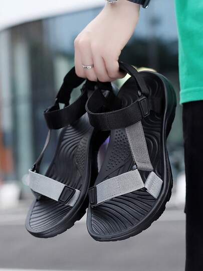 （宽脚请选择大一码）男士户外运动凉鞋，休闲防滑大码沙滩拖鞋，复古经典钩环中东阿拉伯鞋